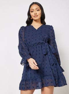 Buy Applique Mini Dress Navy in Saudi Arabia