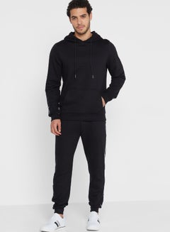 Buy Hooded Neck Co-Ord Set Black in UAE