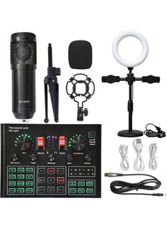 Buy Multi-Functional Professional Sound Card Microphone Set BPElec002 Black in UAE