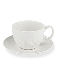 Buy 2-Piece Mug And Saucer Set White 280ml in UAE