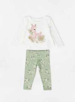 Buy Baby/Kids Graphic Print Top And Pants Set Multicolour in UAE