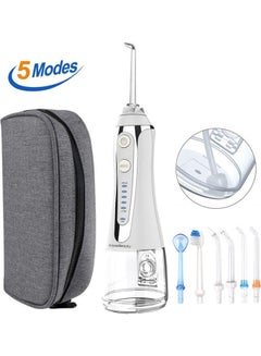 Buy Portable Waterproof Cordless Dental Water Flosser IPX7 White 300ml in Saudi Arabia