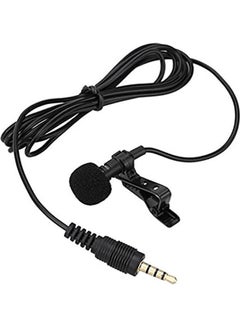 Buy Mini Portable Microphone Condenser Clip-On Lapel Lavalier Mic Wired AS-107038-5 Black in Egypt