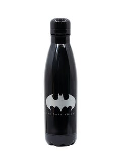 Buy Stainless Steel Batman Symbol Water Bottle Black in UAE