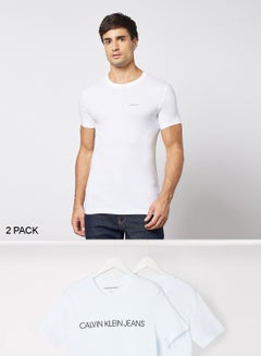 Buy Institutional Logo Detail T-Shirt (Pack of 2) Bright White in UAE