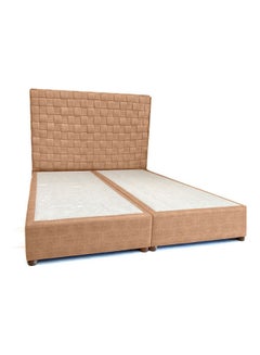 Buy Al-Shaba Bed Crossed Rectangles - Straight Back With Modern Design Swedish Wood and Prime Double Face Medical Mattress Beige 200 x 160 x 40cm in Saudi Arabia