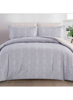 Buy 6-Piece Ivory Comforter Set King Size Microfiber Grey/White 250x230cm in Saudi Arabia