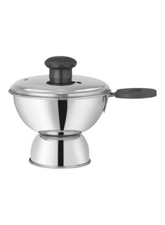 Buy Chiratta Puttu Maker Pressure Cooker Silver/Black 14x10x10.5cm in UAE