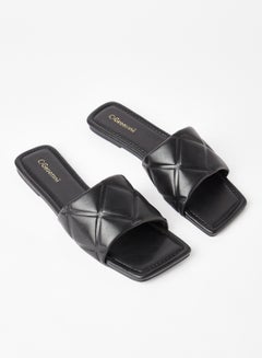 Buy Comfortable Footbed Trendy Flat Sandals Turin Black in Saudi Arabia