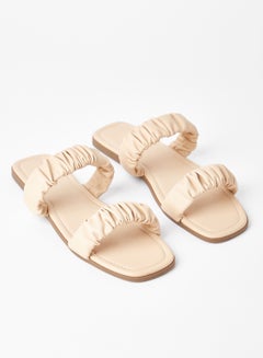 Buy Comfortable Footbed Trendy Flat Sandals Gardi Beige in Saudi Arabia