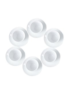 Buy 12-Piece Cup And Saucer Set White 14x1.8cm in UAE