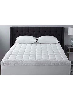 Buy Mattress Topper With Pillow Polyester White 160x200cm in UAE