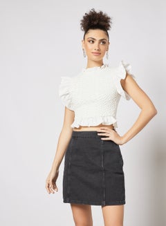 Buy Open Back Ruffle Top White in Saudi Arabia