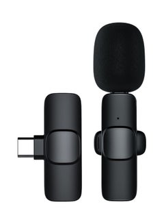 Buy M21 Wireless Lavalier Microphone Plug & Play Type-C Lapel Clip-on Mini Mic Black in Saudi Arabia