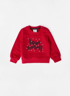 Buy Baby Slogan Sweatshirt Red in UAE