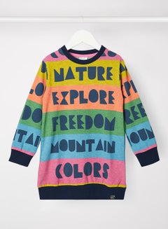 Buy Kids/Teen Text Print Dress Multicolour in UAE