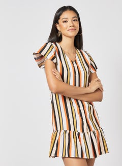 Buy Striped Midi Dress Multicolour in UAE