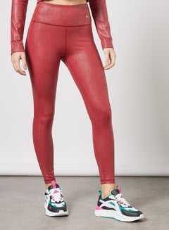 Buy Moto High Waist 7/8 Training Leggings Red in Saudi Arabia