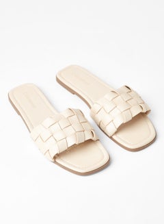 Buy Comfortable Footbed Trendy Flat Sandals Benzi Beige in UAE