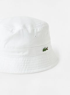 white bucket hat lacoste