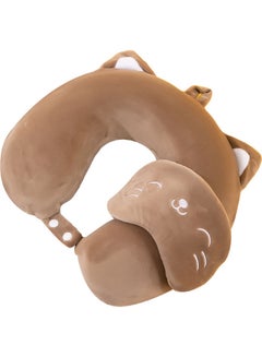 Buy U-Shaped Protective Neck Pillow Brown in UAE