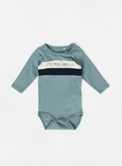 Buy Infant Text Print Bodysuit Blue in UAE