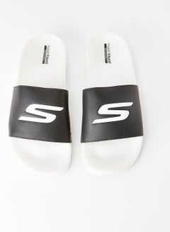 skechers slides white