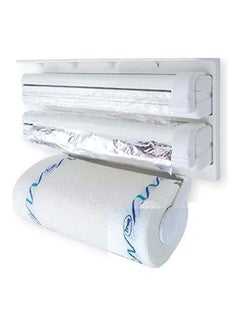 اشتري Triple Tissues Aluminum Foil And Plastic Wrap Holder White في مصر