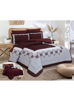 Buy 4-Piece Filling Comforter Set Microfiber Multicolour 170 x 220cm in Saudi Arabia