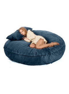 Buy Bed Bean Bag With Pillow Blue 135x135x30cm in UAE
