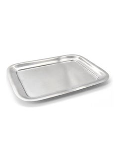 Buy Stainless Steel Square Tray Silver 22x17.5x3cm in UAE