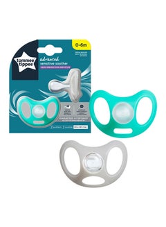 Buy Pack Of 2 Sensitive Soother 0-6 Months, Green And Grey in UAE
