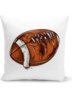 Buy Decorative Throw Americal football Pillow White 16 x 16inch in UAE