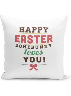 Buy Decorative Throw Easter Day Pillow White 16 x 16inch in UAE