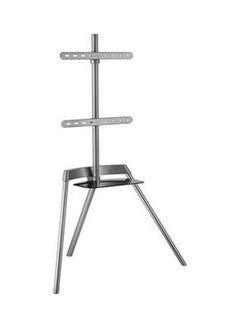 Buy Kickstand Style Studio TV Floor Stand With Glass Shelf Space Grey in Saudi Arabia