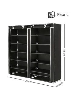 Buy 12 Layer Shoe Rack With Layered Cover Black 120x118x30centimeter in Saudi Arabia