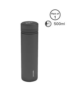 Buy Vacuum Insulated Anti-slip Designed Smart Flask With LCD Screen Temperature Display Black 500ml in Saudi Arabia