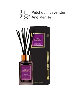 Buy Home Perfume Reed Diffuser - Patchouli, Lavender And Vanilla Black 85ml in Saudi Arabia