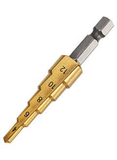 Buy HSS STEP DRILL BIT 4-12MM Gold/Grey 4MM TO 12MM in UAE