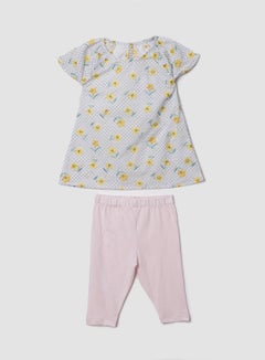 Buy Baby Girls  Round Neck Short Sleeve Pyjama Set Aop Dog Print Aop Dog Print in Saudi Arabia