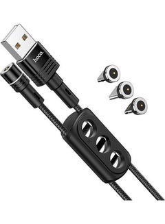 Buy U98 - 3-In-1 Sunway Multi-Functional Magnetic Charging Cable(Lightning/Micro/Type-C) Black in UAE