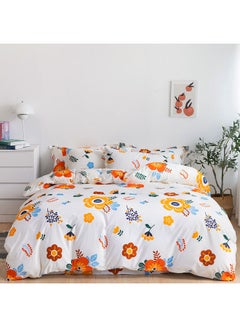 Buy 6-Piece Double Size Duvet Cover Set Microfiber Multicolour in UAE