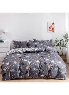 اشتري طقم غطاء لحاف مقاس مزدوج مكوّن من 6 قطع مايكروفايبر متعدد الألوان Duvet Cover - 200x230, Flat Sheet - 220x280, Pillow Cover - 48x74سم في الامارات