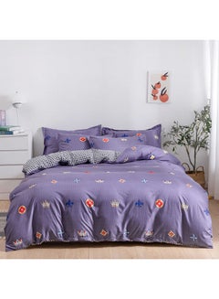 Buy 6-Piece King Size Duvet Cover Set Microfiber Multicolour in UAE