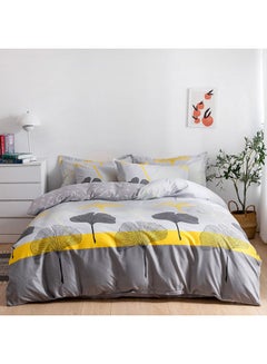 Buy 6-Piece Double Size Duvet Cover Set Microfiber Multicolour Duvet Cover - 200x230, Flat Sheet - 220x280, Pillow Cover - 48x74cm in UAE