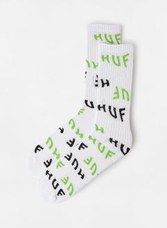 Buy Logo Warp Crew Socks White in UAE