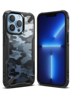 Buy Hard Fusion-X Ergonomic Transparent Shock Absorption TPU Bumper for iPhone 13 Pro Max Camo Black in UAE