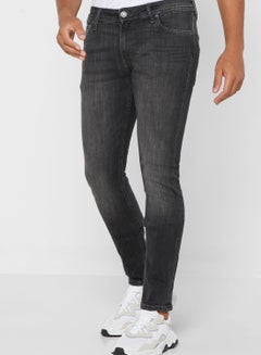 Buy Mid Wash Slim Fit Jeans Grey in UAE