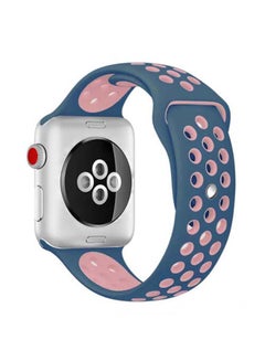 اشتري Breathable Silicone Sports Replacement Band For Apple Watch Series 4/5/6/7/SE 38/40/41mm Ocean Blue / Light Pink في الامارات