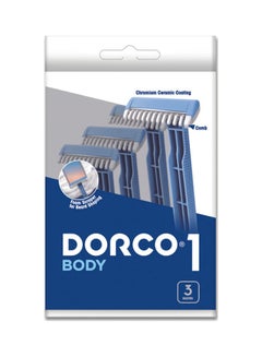 Buy 3Pcs - Single Blade Body Disposable Razor Blue in UAE